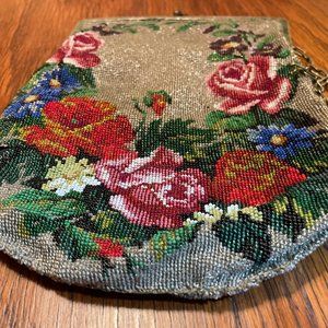 1940s flower beaded purse